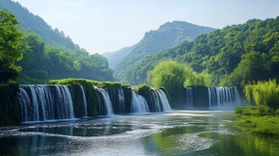 风景素材流水生财