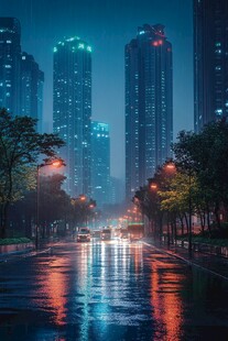 都市雨夜