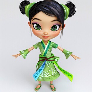 民族人物q版女孩