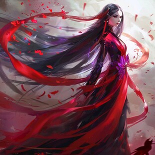 红衣少女设计古风