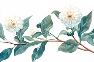 山茶花插画