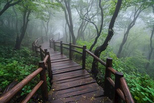 雾中栈道