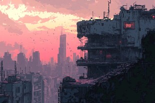 场景赛博插画