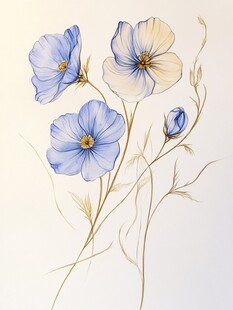 亚麻花插画