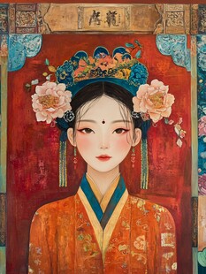 清宫美人插画