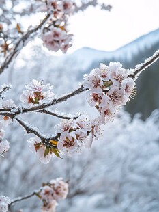 雪压杏花