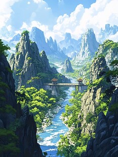 古风山水场景