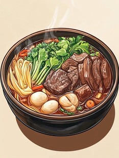 牛肉板面插画