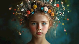 怡然自得的小女孩壁纸