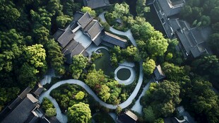 古建园林鸟瞰图