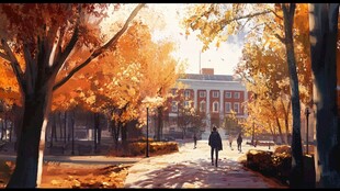 哥伦比亚大学旅游插画