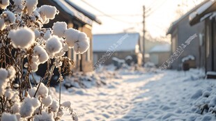 雪景冰雪东北农村