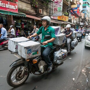 送快餐的摩托车