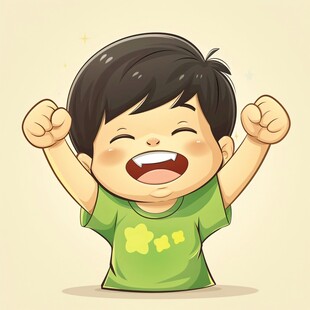 张大嘴巴的小孩