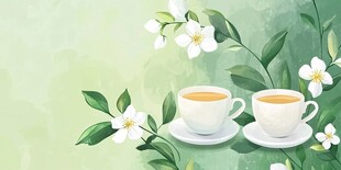 茉莉花茶插画