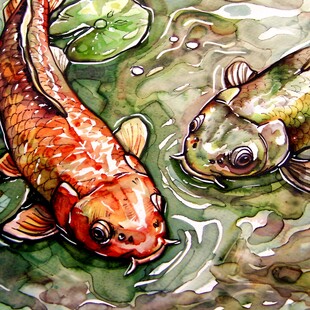 鲤鱼立体画