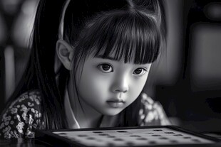 怡然自得的小女孩壁纸