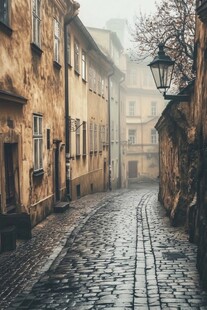 雨中欧洲街景