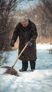 冬日扫雪