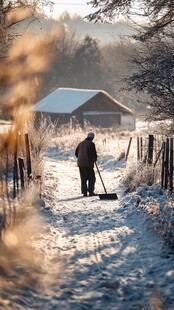 农村扫雪