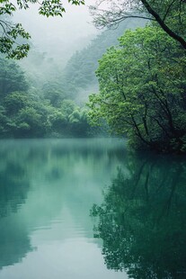 青池雨景