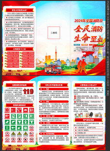 2024年消防月三折页