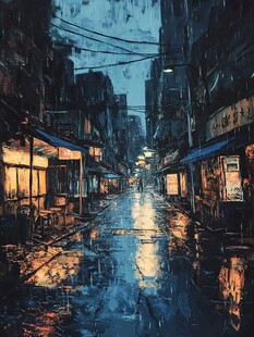 雨巷插画