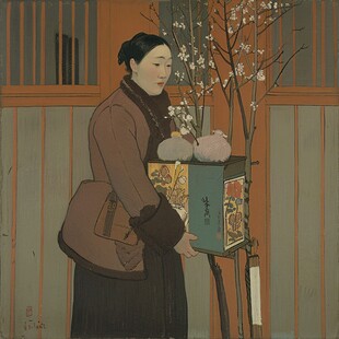 木版插画吉田街道