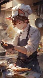 猫咪咖啡师插画设计