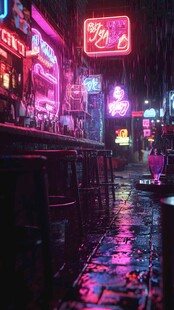 场景赛博插画