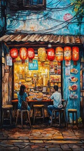 街边小店插画