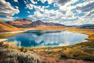 唯美风景高原湖泊