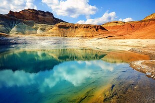 蓝色魔鬼湖美景风景