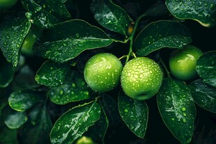 带雨水的青枣