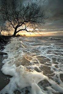 海边夕阳落日风景冰凌