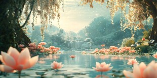 唯美梦幻花田场景