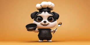 开心熊猫厨师头像