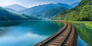 铁路沿线旅途风景