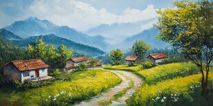 乡村风景油画