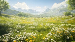 唯美花田场景