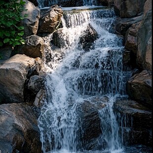 水池假山瀑流