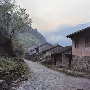 古村早晨