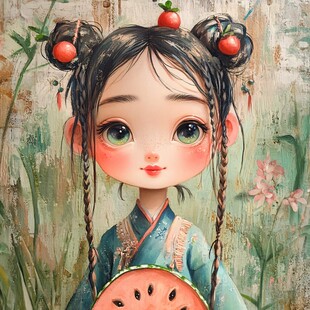 原创草莓妹插画