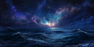 梦幻海上夜景