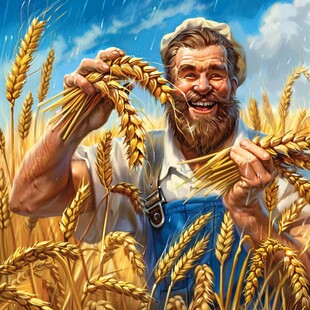 小龙农夫拿麦穗头像
