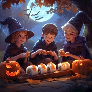 万圣节儿童插画