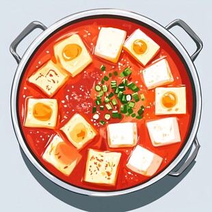 麻婆豆腐插画