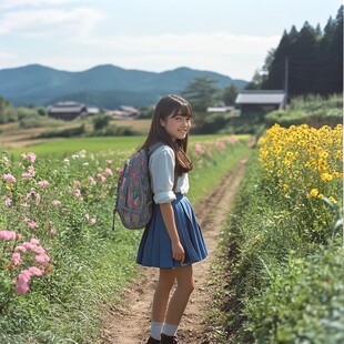 田园里面的少女