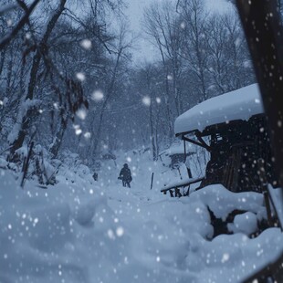 雪乡晨炊