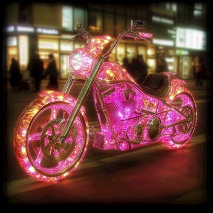 摩托天轮心型灯光